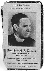 Mass card for Fr. Edward Kilgalen (died September 11, 1945)