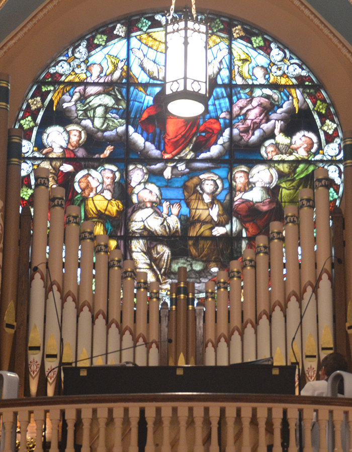 The organ pipes at St. Francis