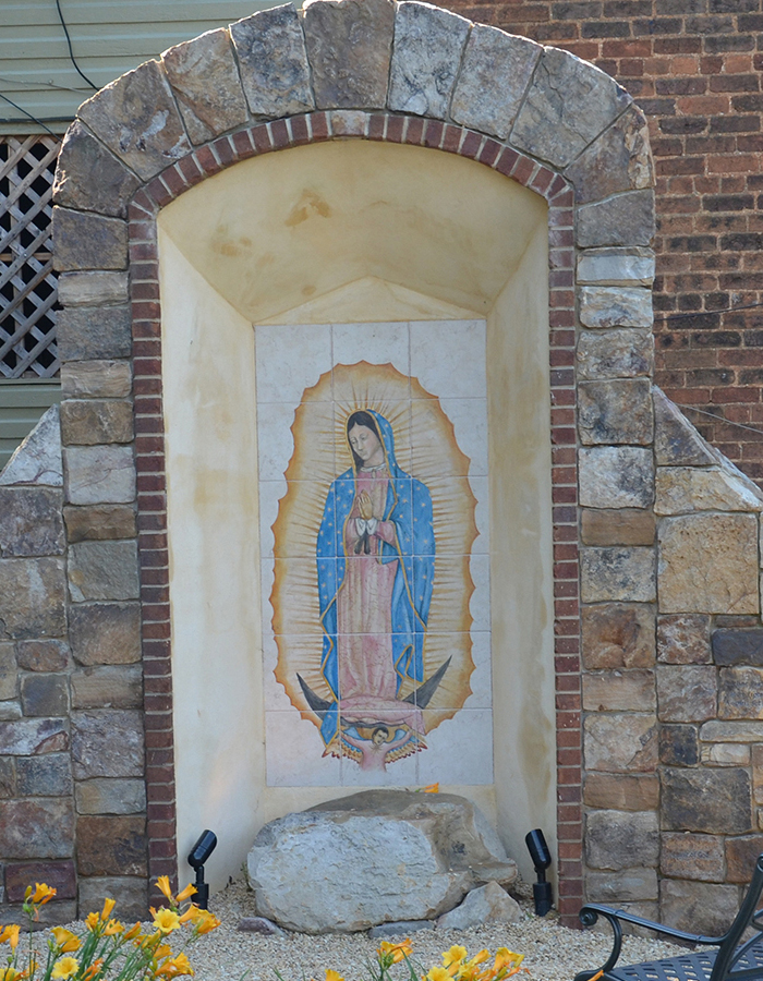 The garden dedicated to Our Lady of Guadalupe, patroness of the unborn