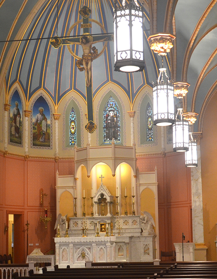 The interior of the church, renovated in 2023-2024