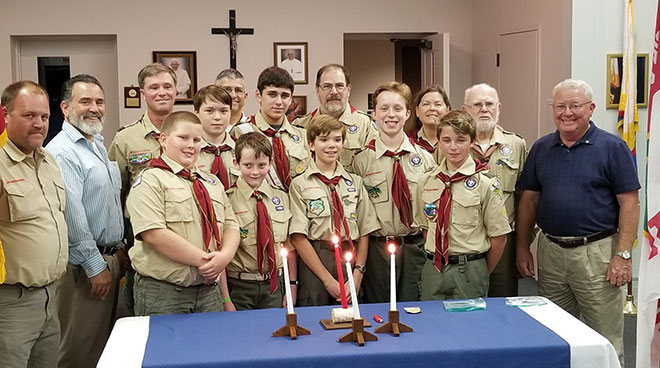 St. Francis has an active chapter of Boy Scouts that meets weekly and carries out many projects for the benefit of the parish.