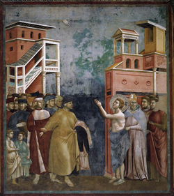 Giotto di Bondone,
Legend of St Francis: 5. Renunciation of Wordly Goods, 1297-99