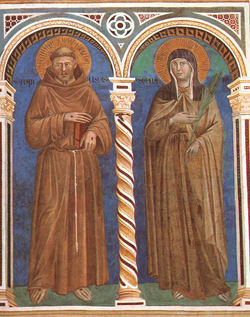 Giotto di Bondone, Saint Francis and Saint Clare, 1279-1300