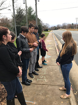 One of the ongoing activities of Youth for Life is witnessing for prolife values in front of the Planned Parenthood building in Charlottesville.