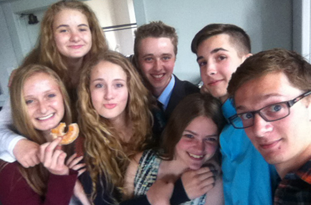 Youth for Life members relaxing after the monthly meeting